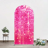Lofaris Fuchsia Sparkling Boho Arch Women Birthday Backdrop